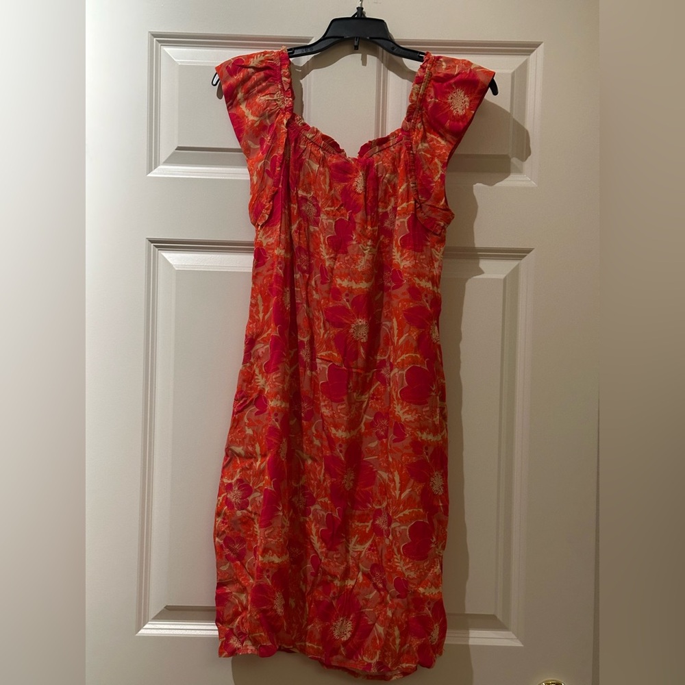 TRIBAL women’s Tie Vibrant Orange and Pink Midi Dress - Picture 8 of 12